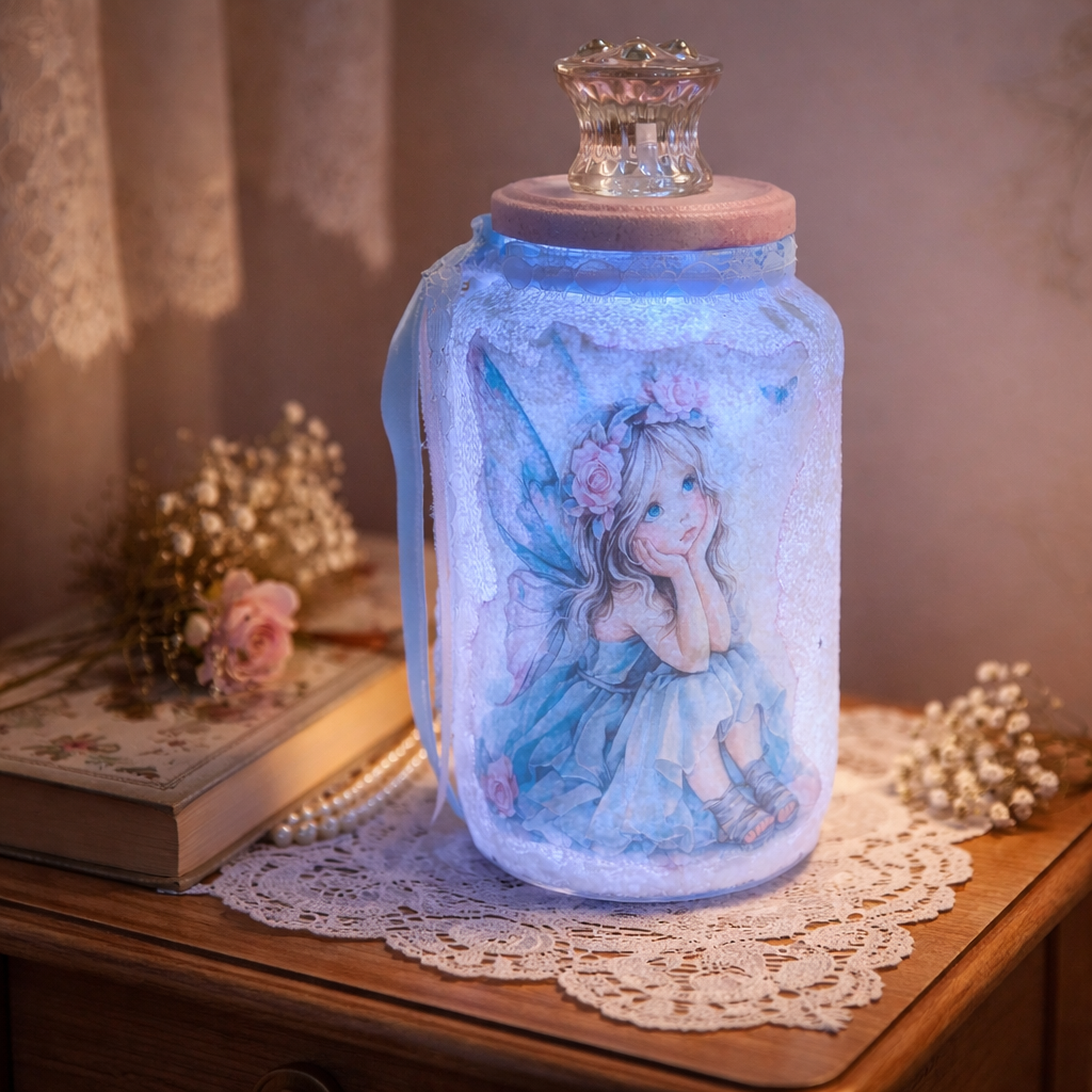 Fairy Jar Pink with Fairy Lights