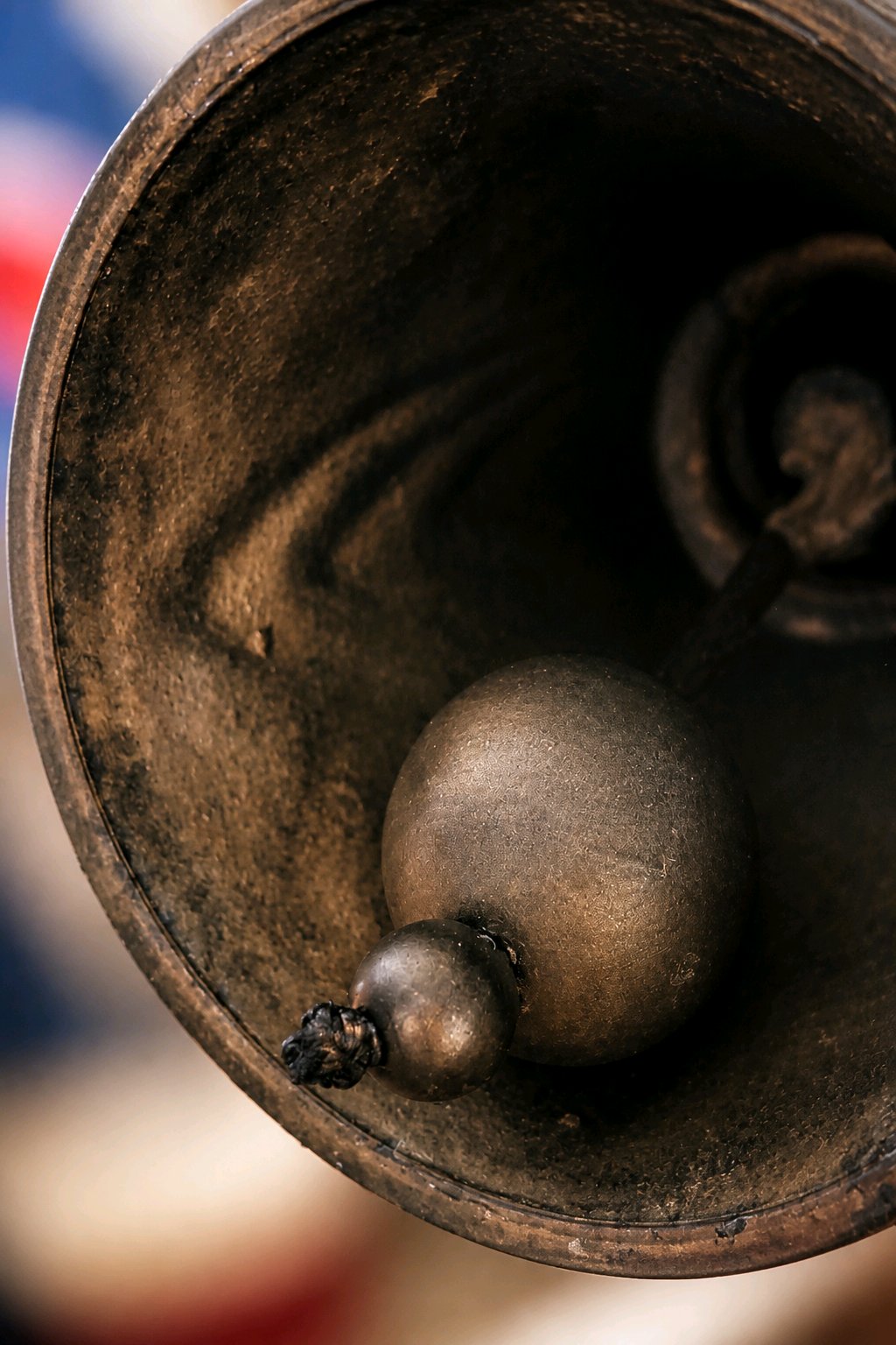 Americana Bell – Upcycled Glass Globe Faux Metal Bell Decor