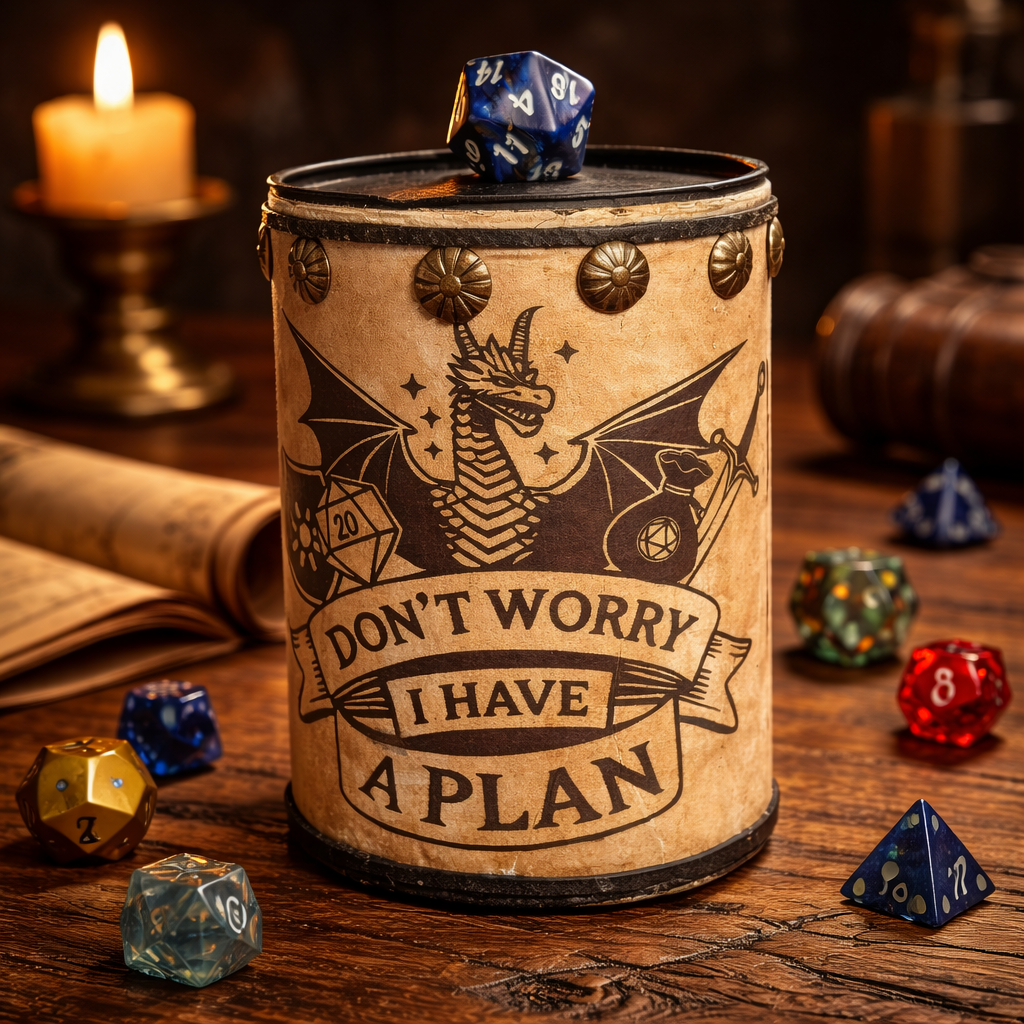 Handmade Gaming Dice Holder - Upcycled Felt-Lined Tin Container