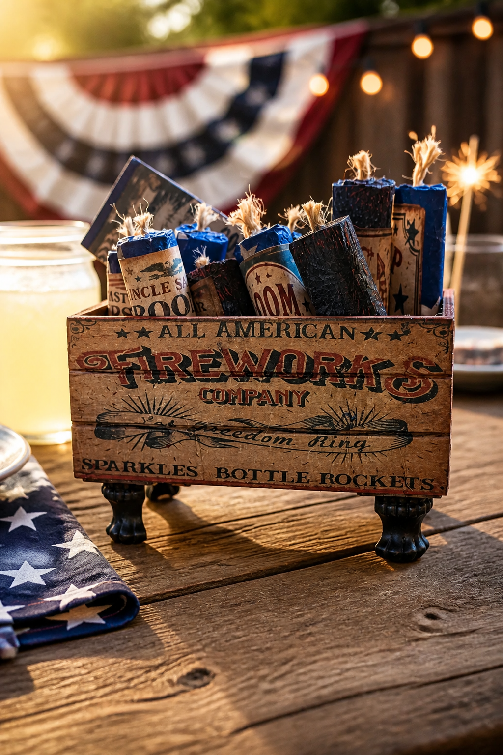 Patriotic Faux Fireworks Display Decor