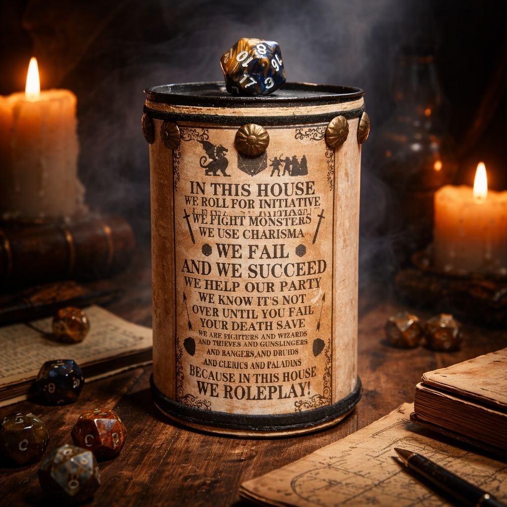 Handmade Gaming Dice Holder - Upcycled Felt-Lined Tin Container