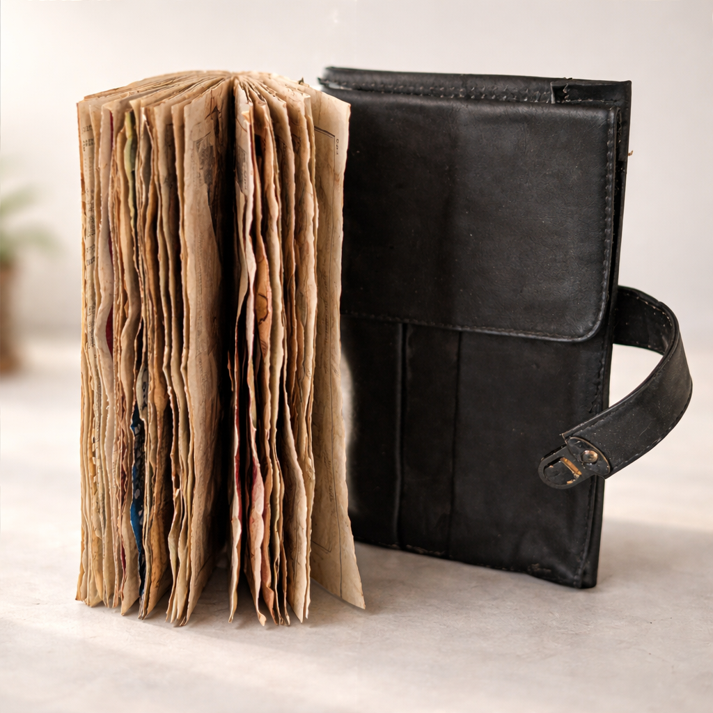 Handmade Harley Junk Journal - Upcycled Leather Motorcycle Journal