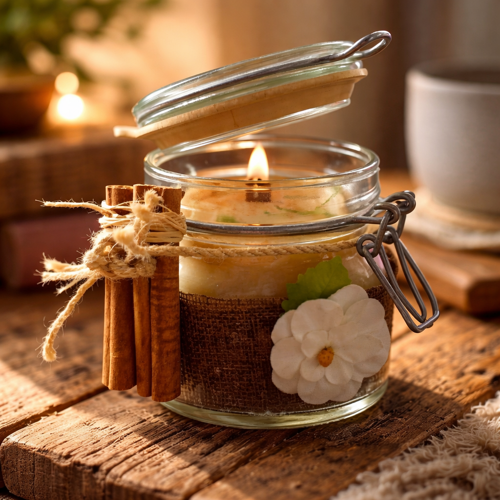 Purely Luminous Whispers Homemade 100% Natural Candles - Beeswax Candle - Golden Harvest