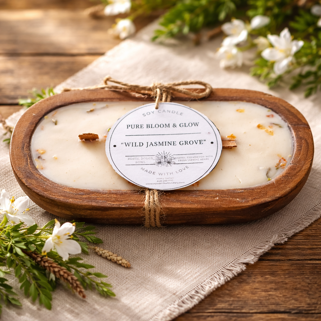 Purely Luminous Whispers Homemade 100% Natural Candles - Soy Candle - Wild Jasmine Grove