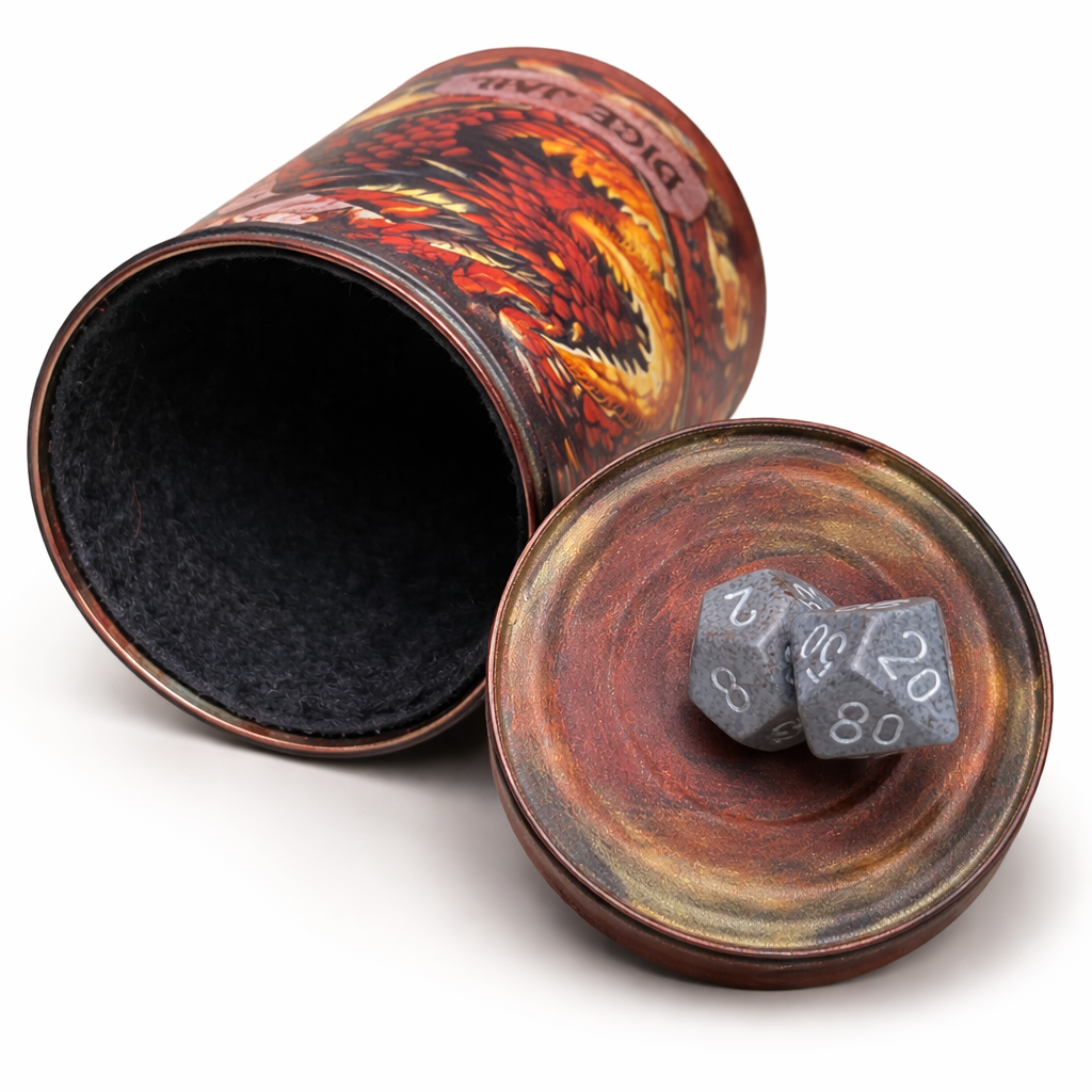 Handmade Gaming Dice Holder - Upcycled Felt-Lined Tin Container  Dice Jail
