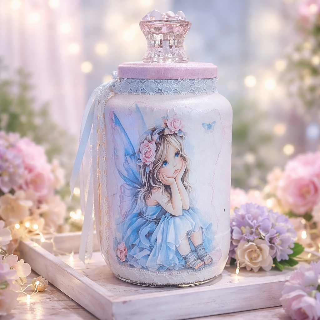 Fairy Jar Pink with Fairy Lights