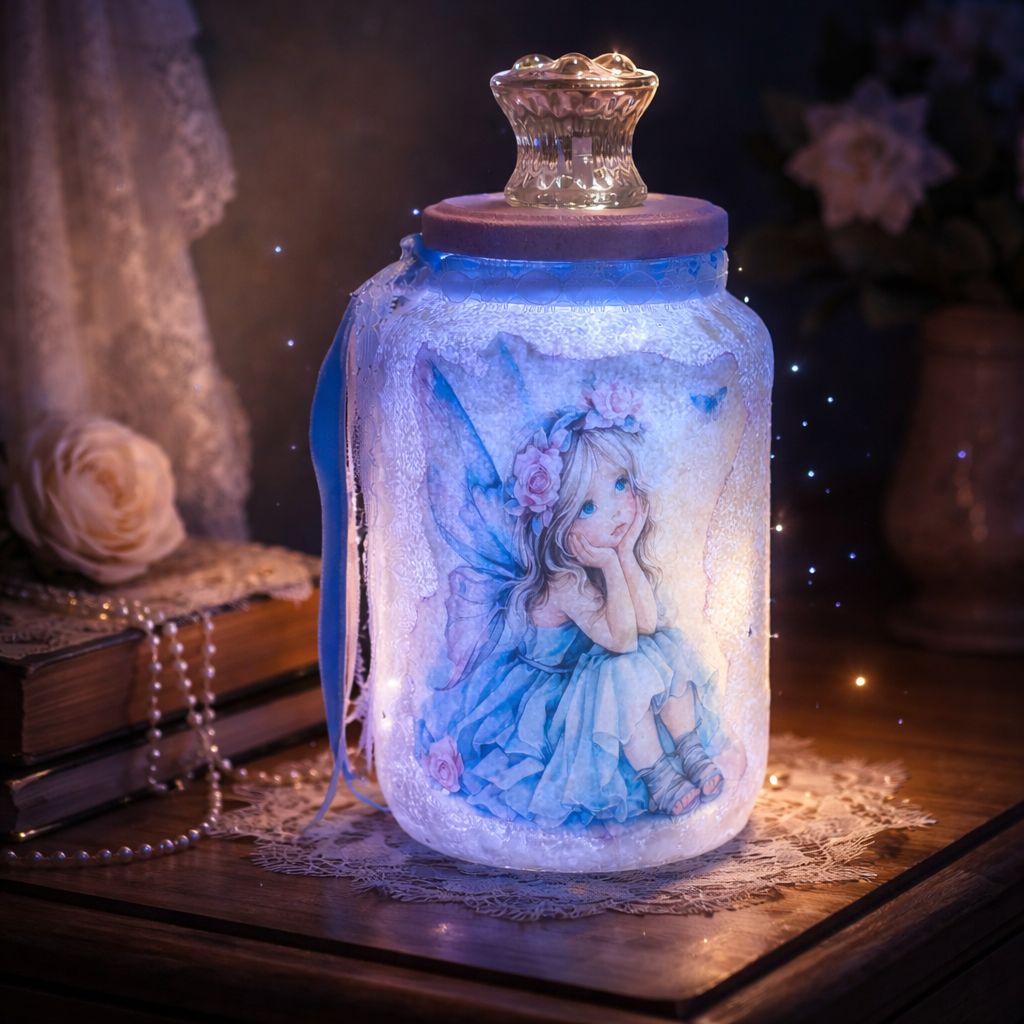 Fairy Jar Pink with Fairy Lights