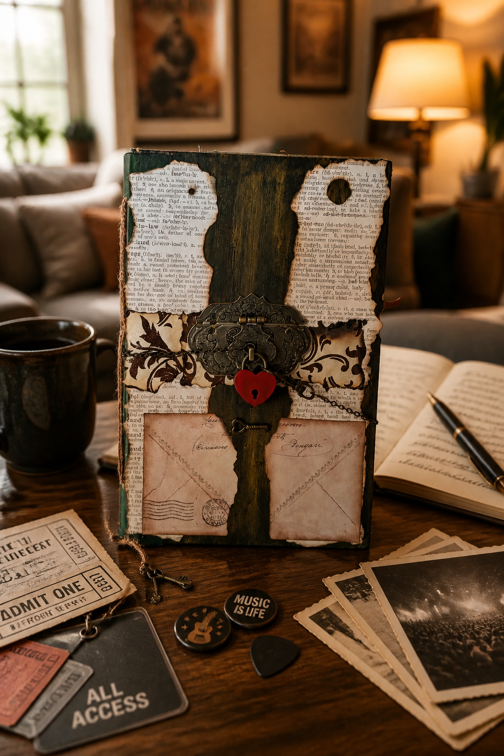 Handmade Vintage Junk Journal | Layered Ephemera, Hand-Stitched Binding