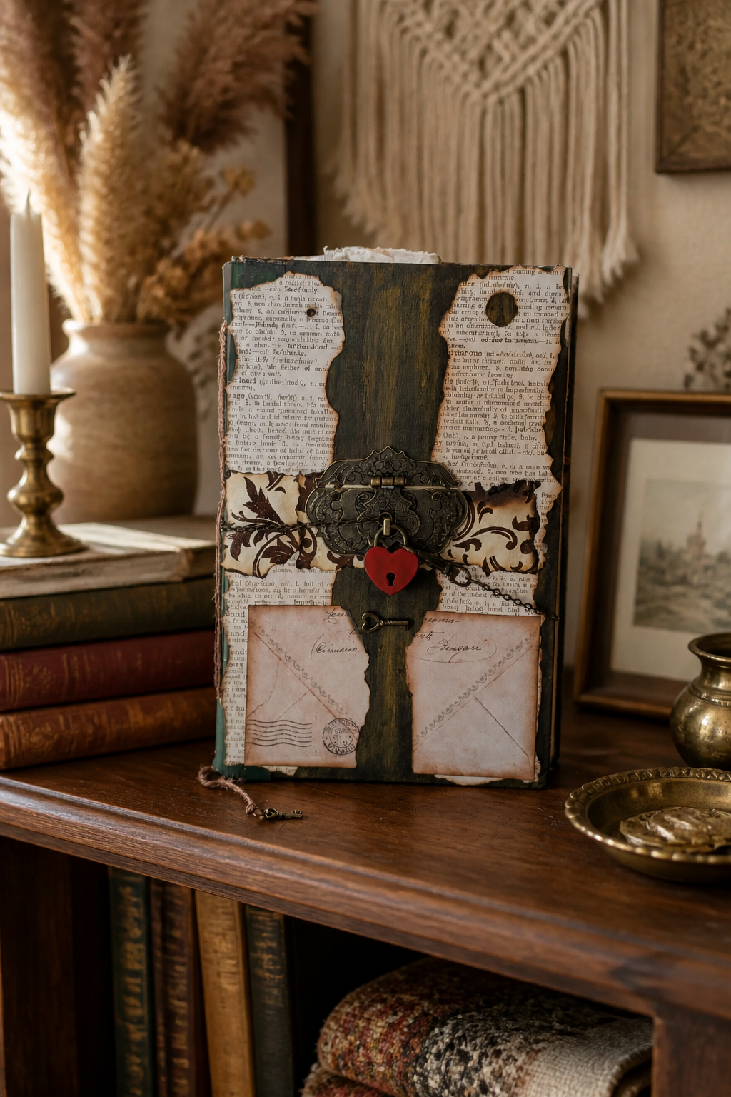 Handmade Vintage Junk Journal | Layered Ephemera, Hand-Stitched Binding