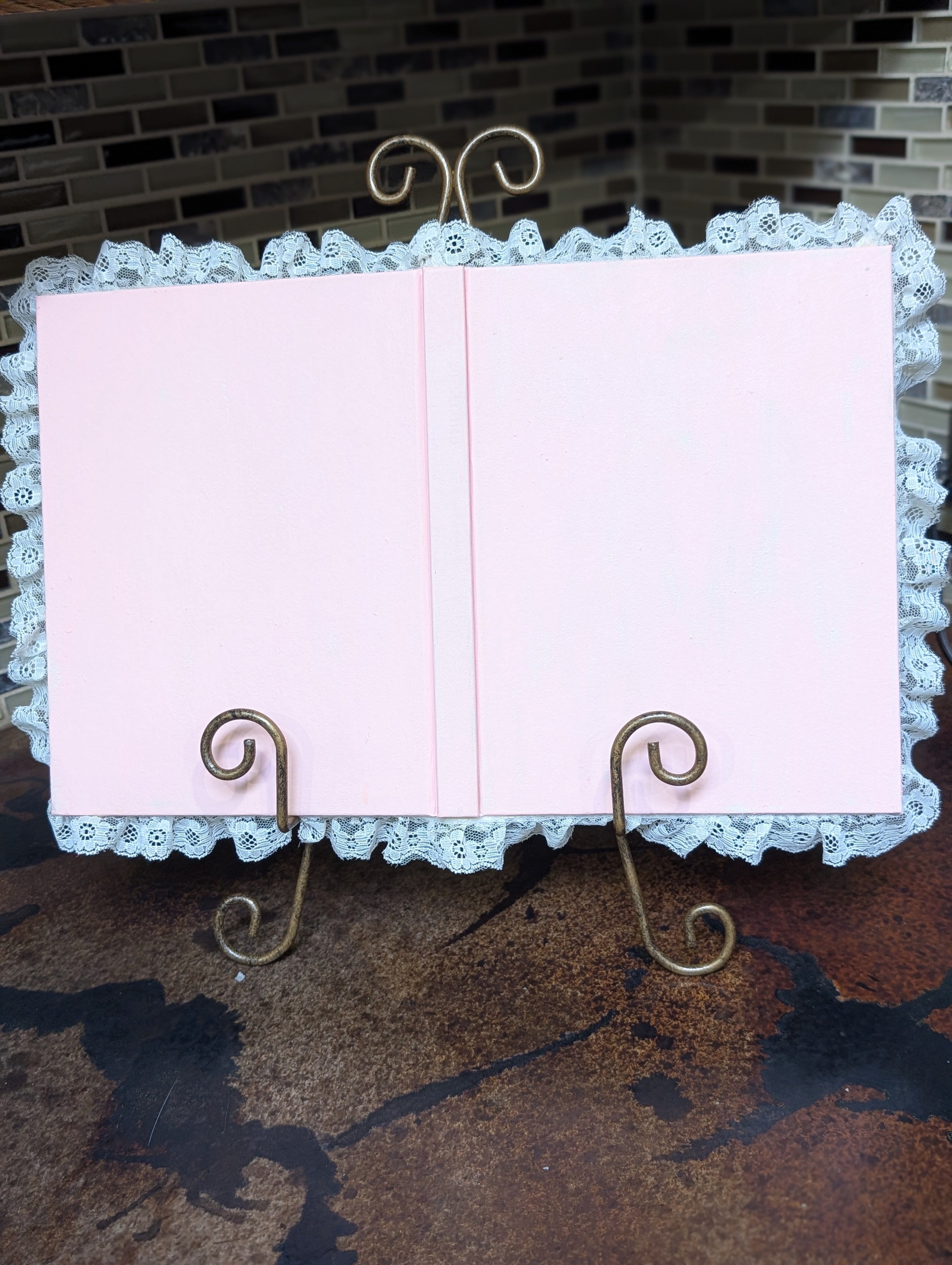 Handmade Valentine Altered Book - Romantic Shabby Chic Decor hearts