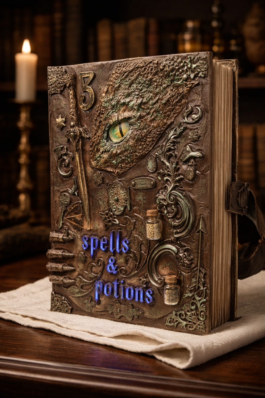 Handmade Spells & Potions Book – Gothic Fantasy Decor