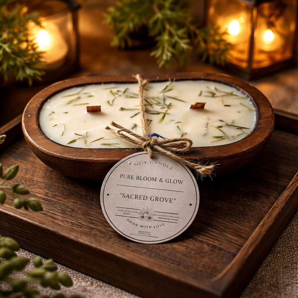 Purely Luminous Whispers Homemade 100% Natural Candles - Soy Candle - Sacred Grove