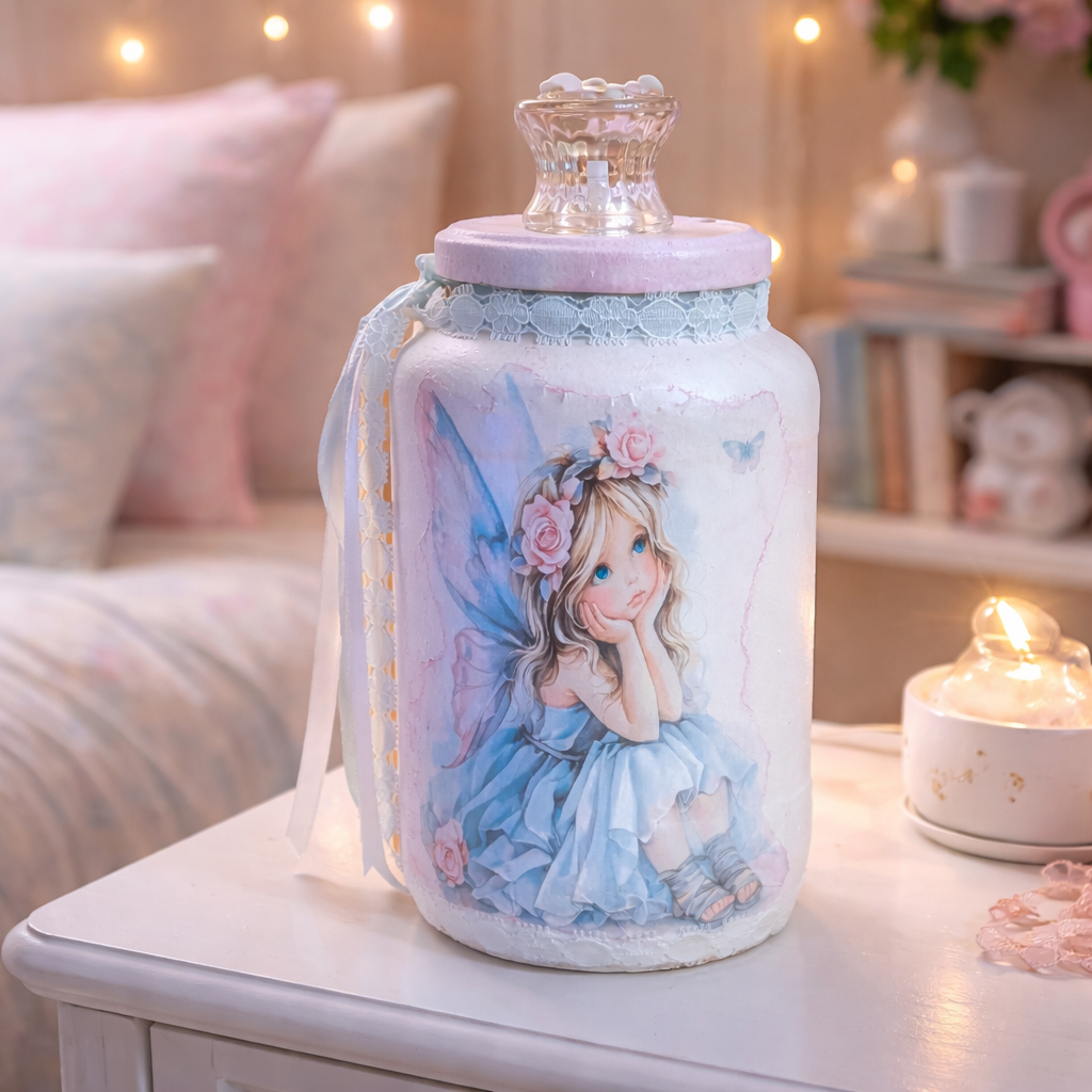 Fairy Jar Pink with Fairy Lights