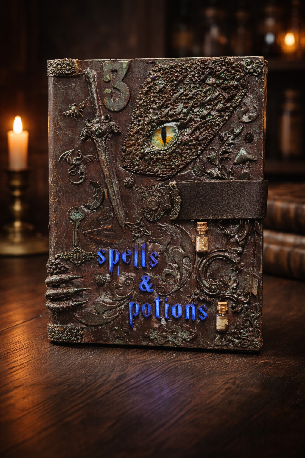 Handmade Spells & Potions Book – Gothic Fantasy Decor