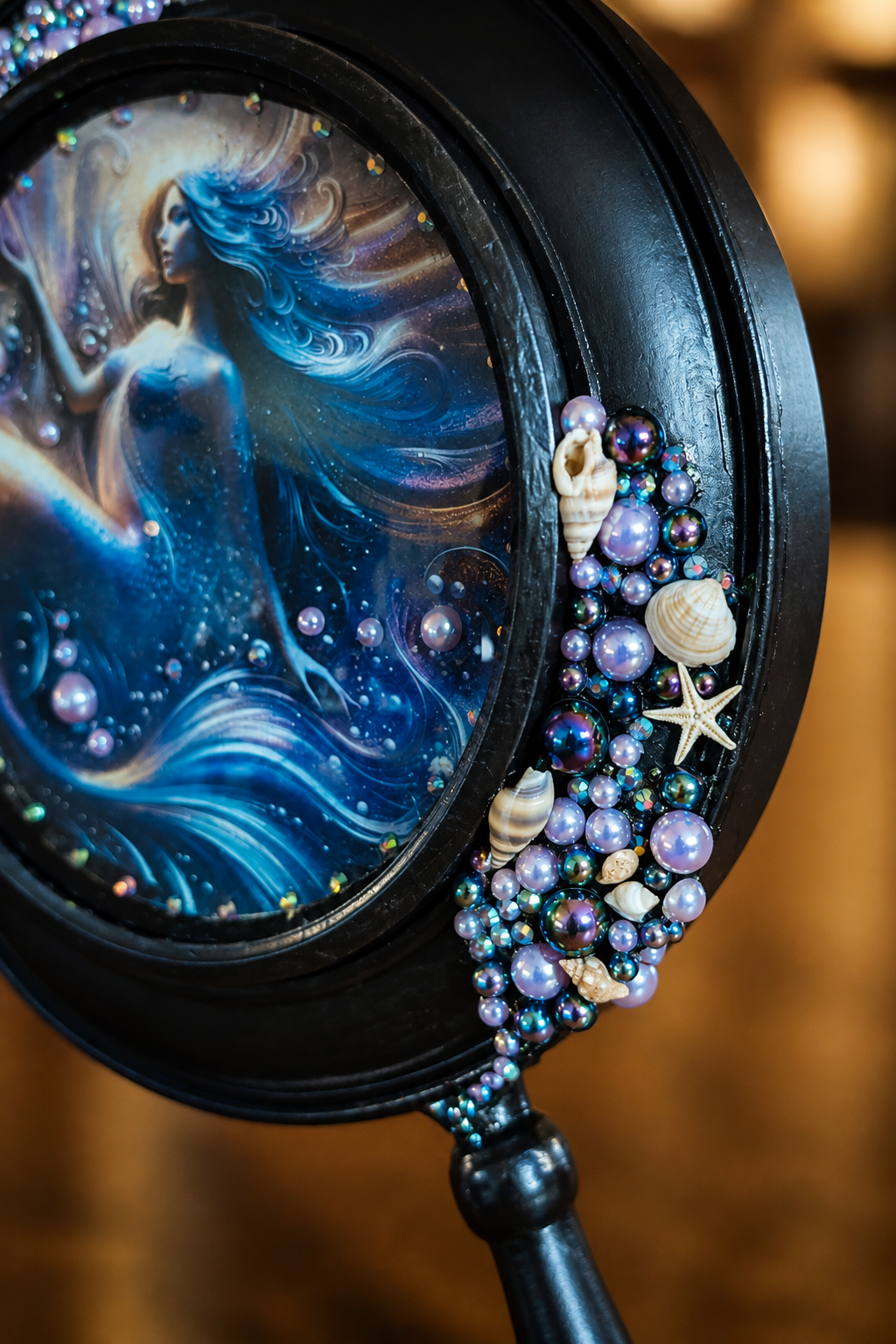 Upcycled Mermaid Diorama Shadow Box – Handmade Coastal Art (10.5" x 7")