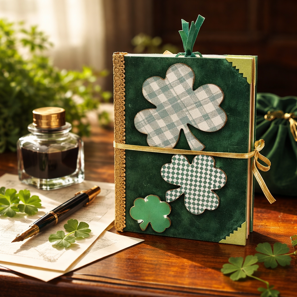 St. Patrick's Day Shamrock Junk Journal - Handmade Irish Theme